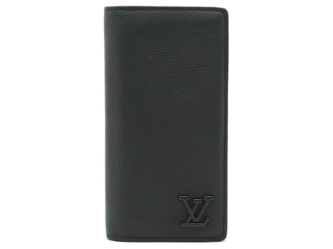 Portefeuille Brazza NM Bi-fold Aerogram LV de Louis Vuitton Cuir Noir  ref.1506920