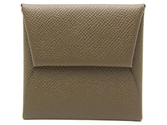 Hermès Porte-monnaie en cuir Epsom Hermes Bastia Taupe  ref.1506930