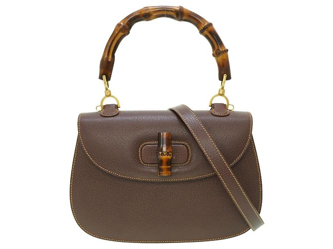 Borsa a Spalla Gucci Bamboo Marrone