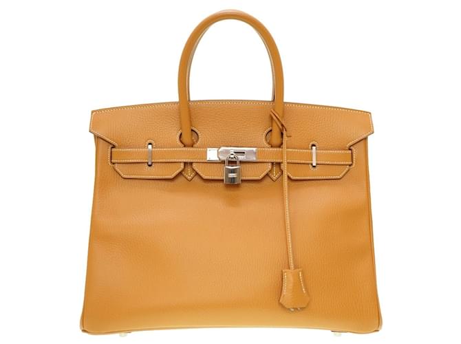 Hermès Bolso Hermes Birkin 35 Ardennes Cuero  ref.1506939