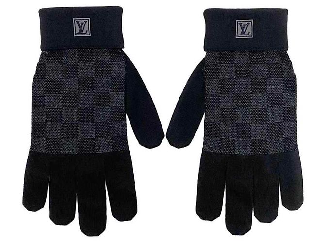 Louis Vuitton Black Damier Gloves