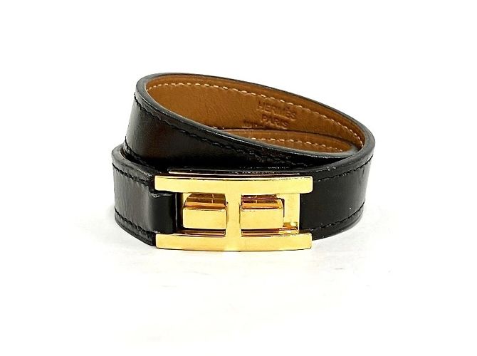 Drag Pulsera charm Double Tour de Hermès Negro
