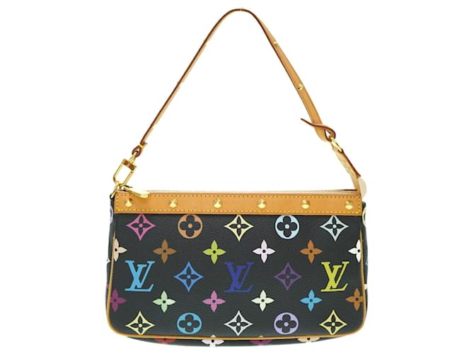 Louis Vuitton Monogram Multicolore Pouch Black Cloth  ref.1507037