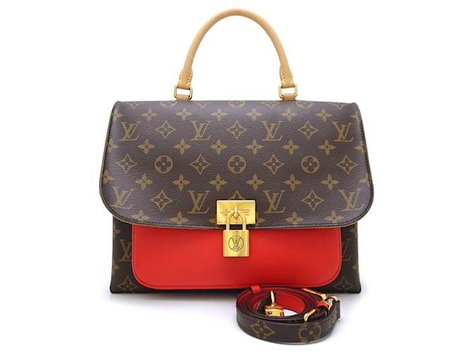 Bolsa 2 em 1 Monogram Marignan da Louis Vuitton Marrom Vermelho Monograma Lona  ref.1507068