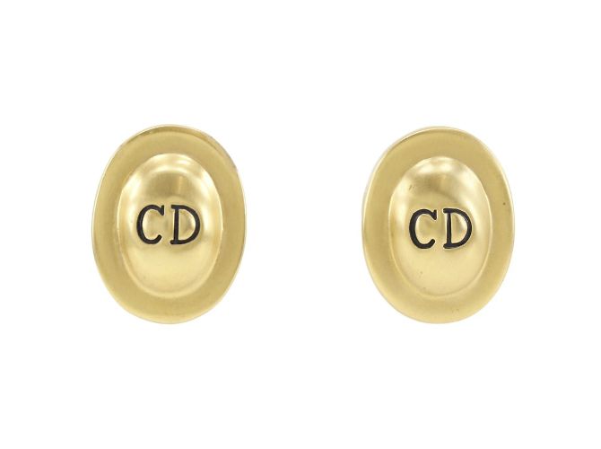 Orecchini a clip placcati in oro Christian Dior D'oro