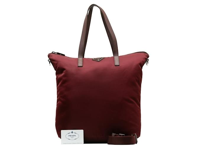 Bolso de mano y bolso de hombro de nailon marrón Prada Castaño Nylon  ref.1507221