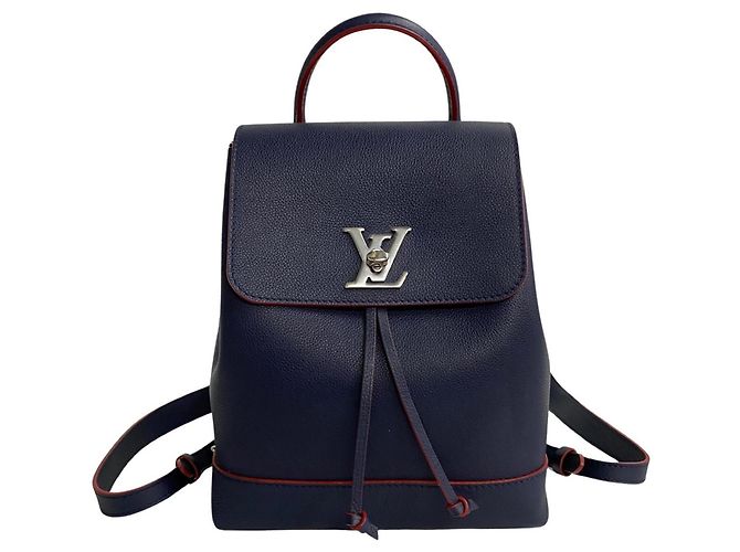 Louis Vuitton Lock Me Backpack Red Navy blue