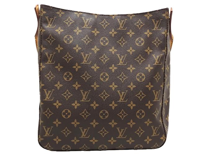 Bolsa de ombro Looping GM feminina Louis Vuitton Marrom Monograma Couro envernizado  ref.1507423