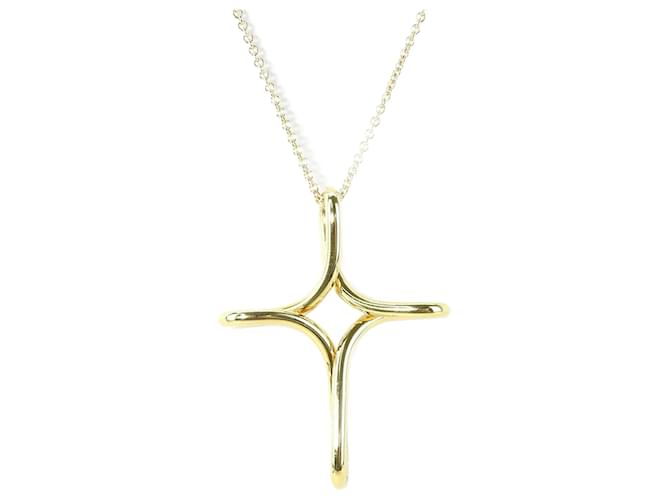 Tiffany & Co Tiffany Infinity Cross Necklace in 18K Yellow Gold Golden  ref.1507426