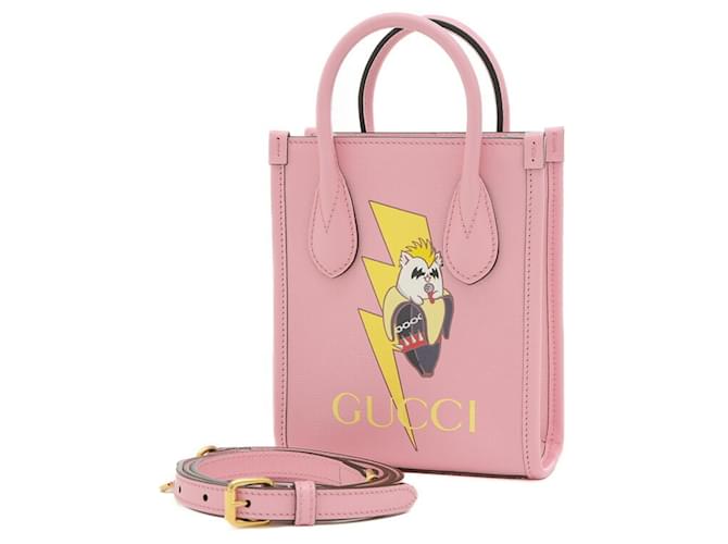 Gucci Bananya Collaboration 2Way Tote Bag Pink Leather ref.1507427 - Joli  Closet