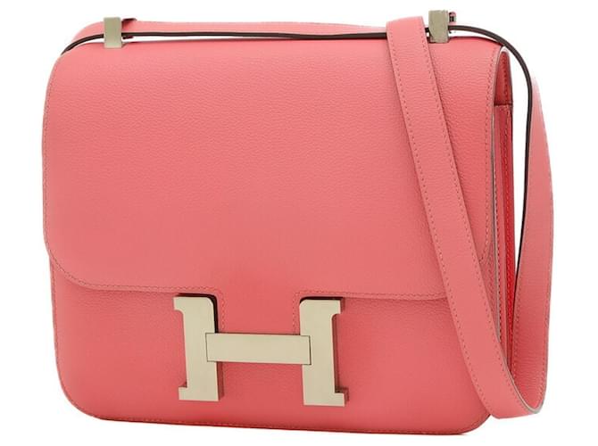 Hermès Borsa a Spalla Hermes Constance 3 24 Evercolor Rosa Azalea Pelle  ref.1507451