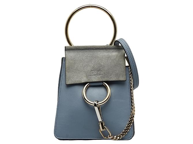 Bolsa de pulso pequena Chloé FAYE Azul claro Suécia Couro  ref.1507560