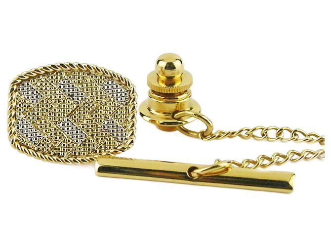 Alfred Dunhill Fermacravatta Dunhill K18 in oro bianco e giallo 18K D'oro
