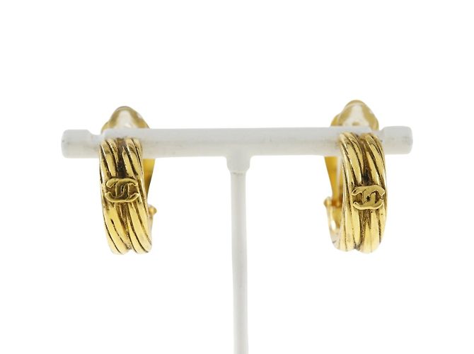 Boucles d'oreilles clips en plaqué or Chanel Doré