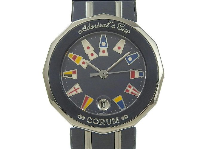 Reloj de pulsera para damas Corum Admiral's Cup Plata Azul marino