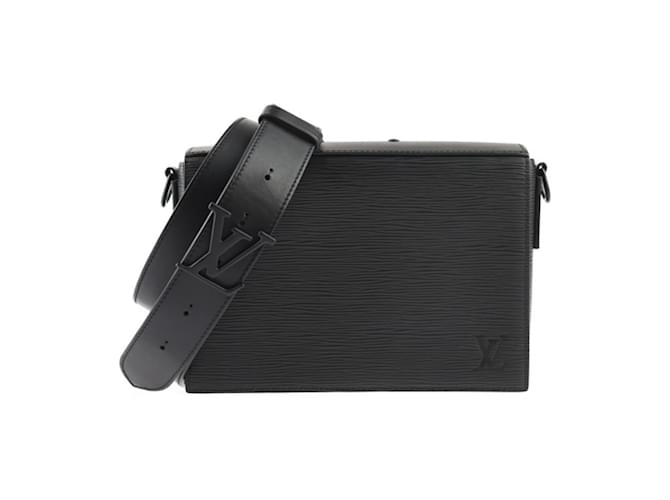 Louis Vuitton Epi Leather Flap Messenger Bag Black Cloth ref