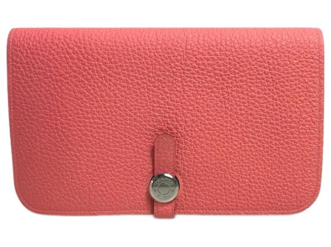 Hermès Hermes Dogon GM Long Wallet with Coin Case Pink Leather  ref.1507762