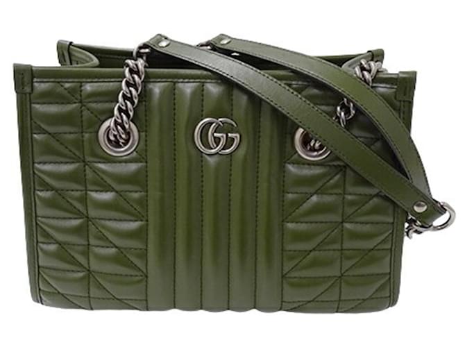 Gucci GG Marmont Green Leather Tote Bag  ref.1507767