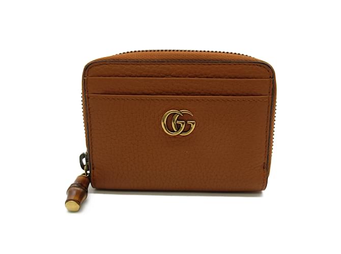 Porte-monnaie en cuir marron Gucci  ref.1507850