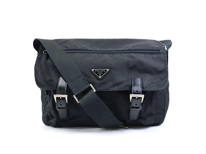 Bolso cruzado de nylon Prada Negro  ref.1507889