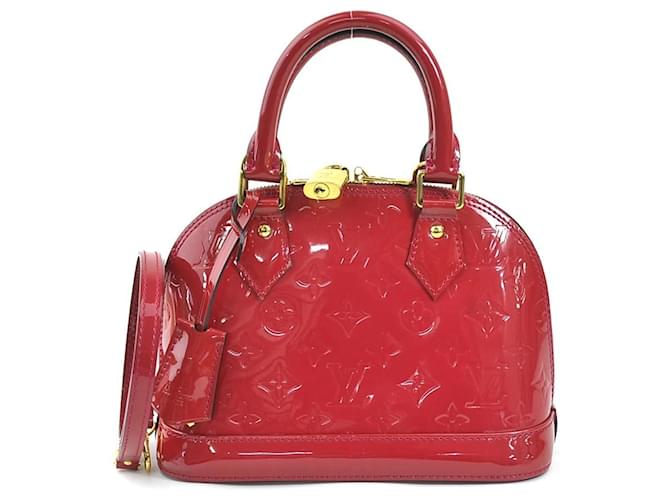 Alma Bolso de mano de cuero patentado magenta Louis Vuitton Charol  ref.1507891