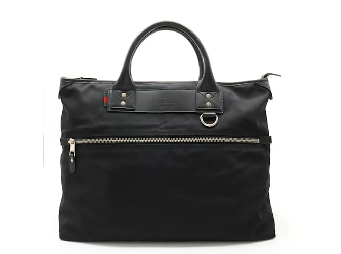 Sac tote Gucci Parana Web Loop Cuir Toile Noir  ref.1507930