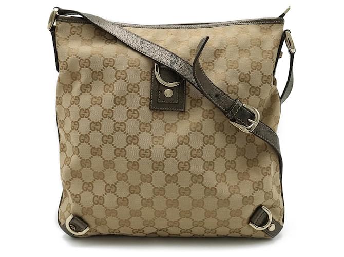 Borsa a Spalla in Tela GG Gucci Beige Bronzo Pelle  ref.1507953