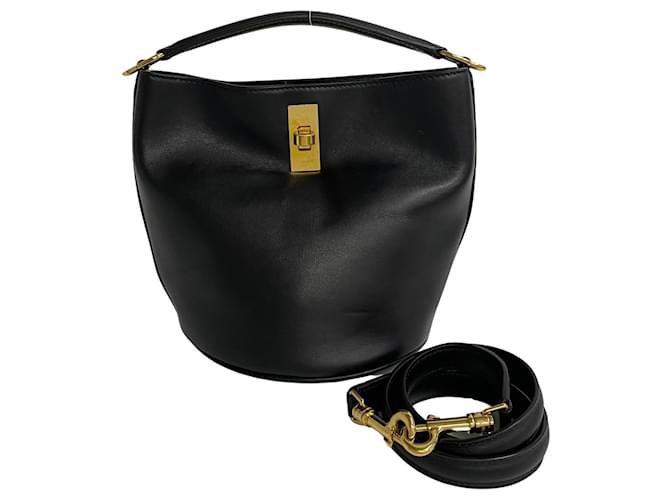 Céline Sac à main Celine Bucket 16 en cuir de veau Noir  ref.1507956