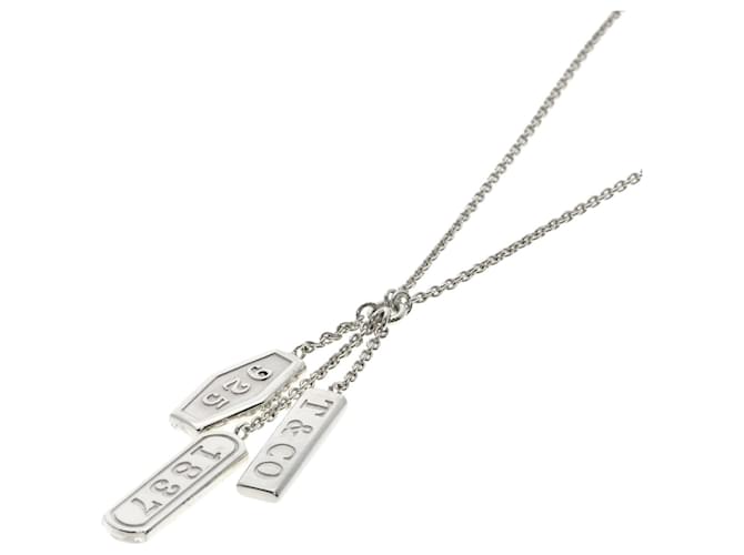 Tiffany & Co Colar Tag 3 Tiffany 1837 em prata  ref.1508213