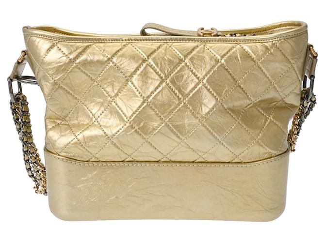 CHANEL Gabrielle De Chanel Large Hobo Bag gold ヴィンテージ Very rare Chanel gold hobo bag with special back chain