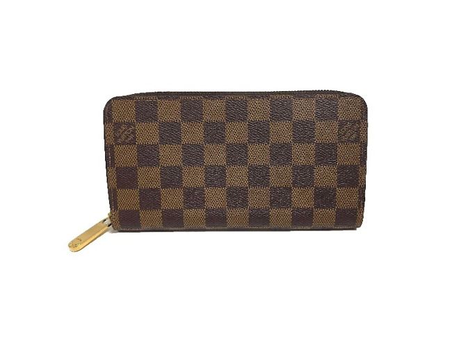 Cartera Zippy Damier marrón Louis Vuitton Castaño