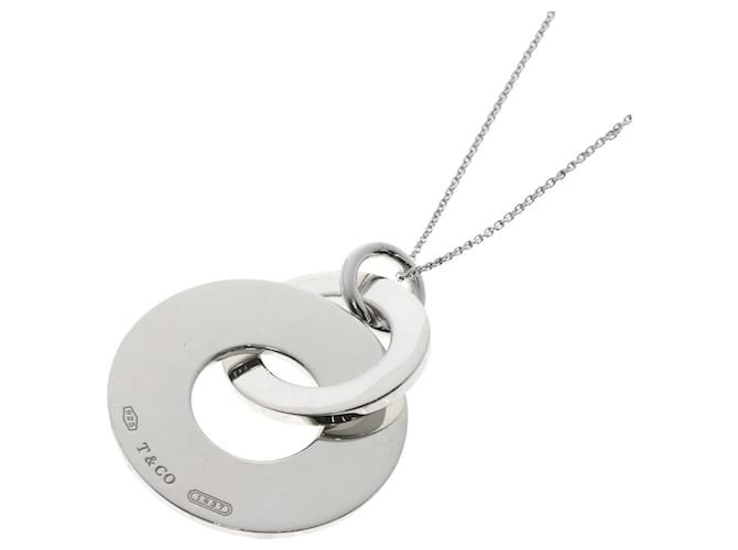 Tiffany & Co Colar grande de dupla circunferência Tiffany em prata  ref.1508270