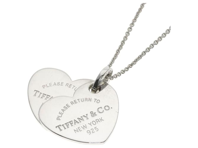 Tiffany & Co Collana Doppio Cuore di Ritorno Tiffany Argento  ref.1508273