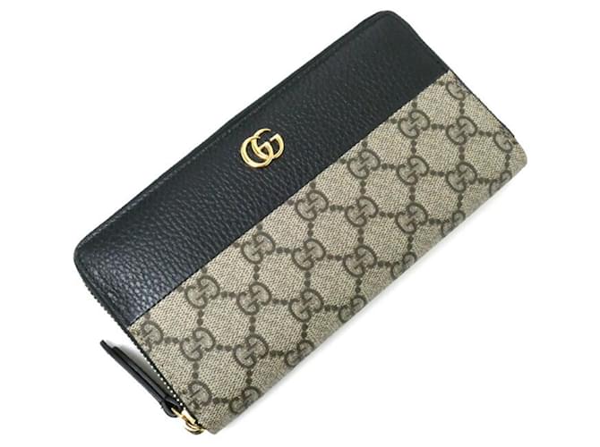 Gucci GG Marmont Coin Purse Black Beige Cloth  ref.1508335