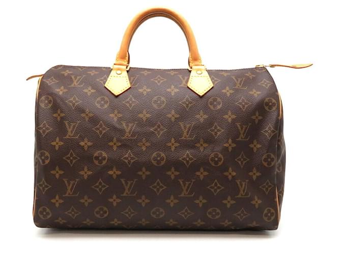 Louis Vuitton Speedy 35 Handbag Brown Monogram Patent leather  ref.1508385