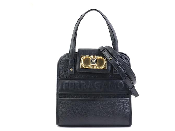 Sac à main en cuir noir Salvatore Ferragamo  ref.1508584