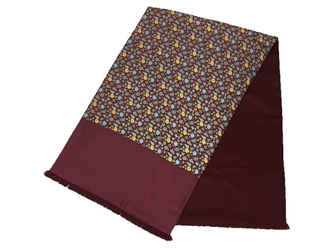 Hermès Hermes Reversible Silk Angora Stole Dark red  ref.1508672