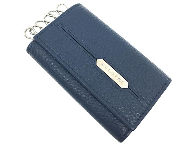Bulgari Bvlgari Serpenti Scaglieman Keycase Navy blue Leather  ref.1508797