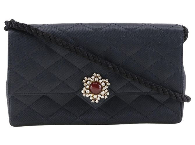 Borsa a spalla in satin Chanel Nero