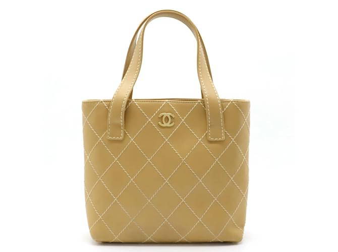 Borsa in pelle beige Chanel Wild Stitch  ref.1508863