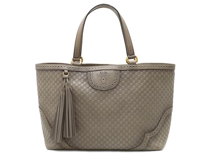 Borsa tote con frange Micro Guccisima di Gucci Marrone Pelle  ref.1508869