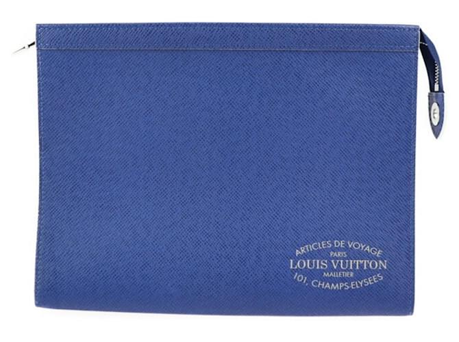 Bolsa Clutch Pochette Voyage MM da Louis Vuitton Azul Couro  ref.1508989