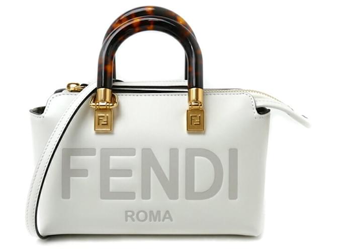 Fendi By the Way Mini 2Way Shoulder Bag White Leather ref