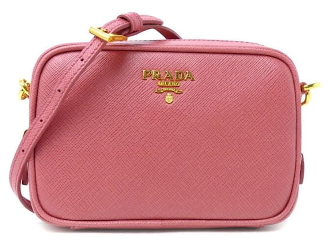 Bolso de Hombro Prada Saffiano en Rosa Cuero  ref.1509052