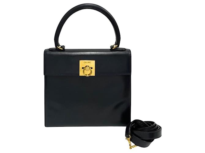 nariwai 別注 old CELINE 2PK hand bag lowe Pre-Owned CELINE Vintage Logo Turnlock Hardware Calf Leather