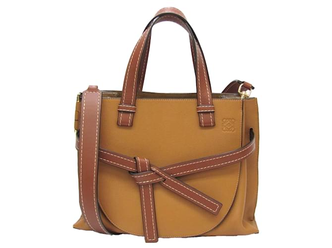 Loewe Gate Kleine Handtasche Braun Dunkelbraun Leder  ref.1509150