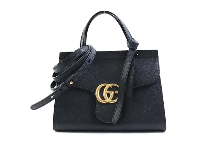 Borsa in pelle Gucci GG Marmont Nero  ref.1509183