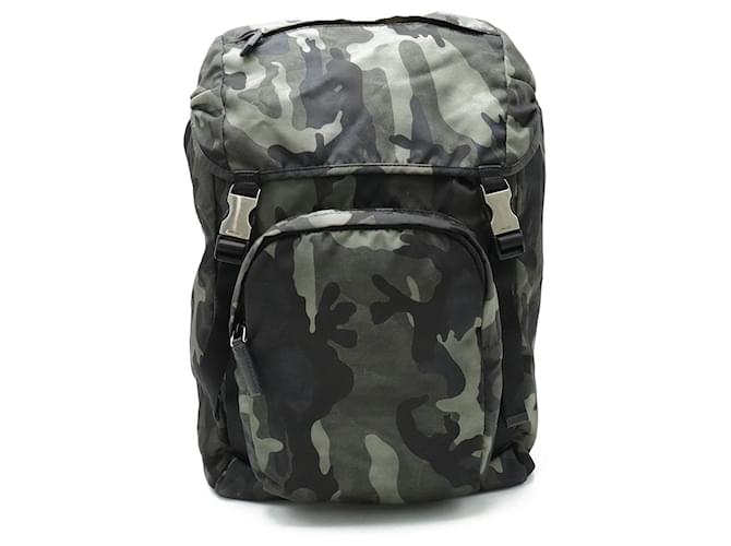 Prada Camouflage Rucksack Mehrfarben Grün Nylon  ref.1509201