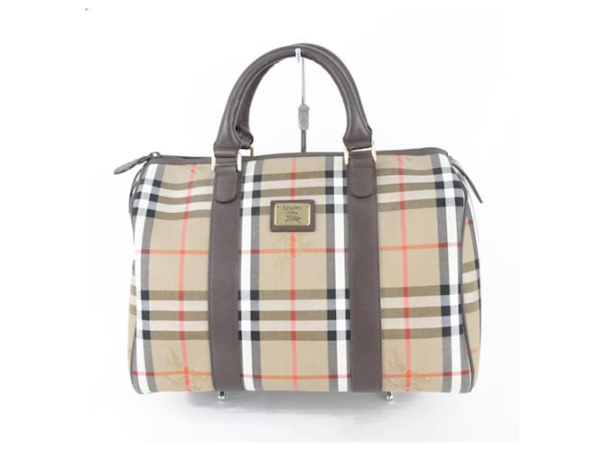 Borsa Boston in tela marrone Burberry  ref.1509260