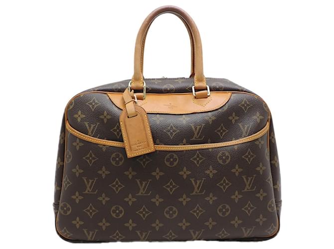 Bolso Boston Louis Vuitton Deauville con etiqueta de nombre inicial para mujer Castaño Monograma Charol  ref.1509287